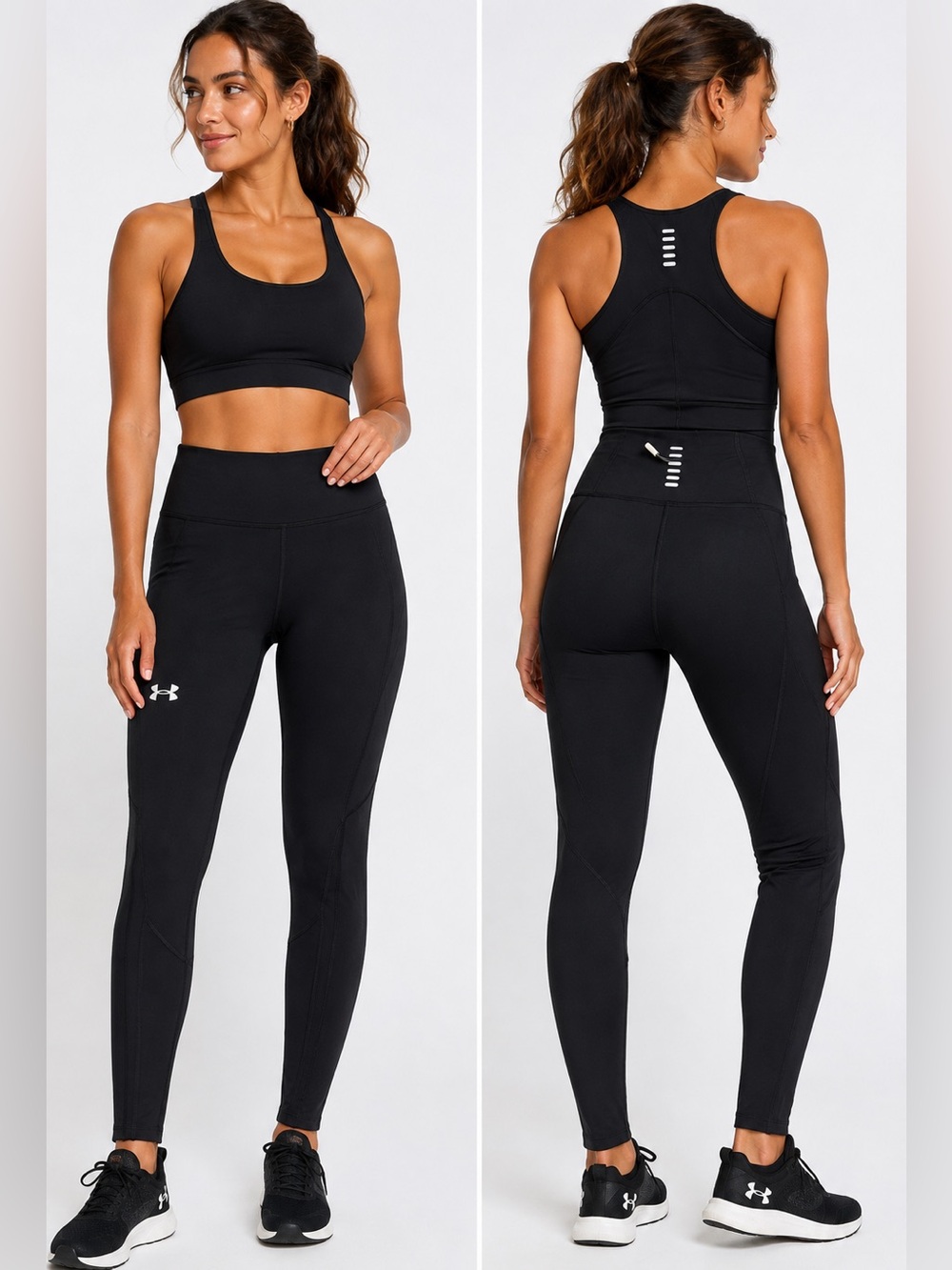 Under Armour HeatGear Compression Leggings Women’s Small Petite Black Athletic